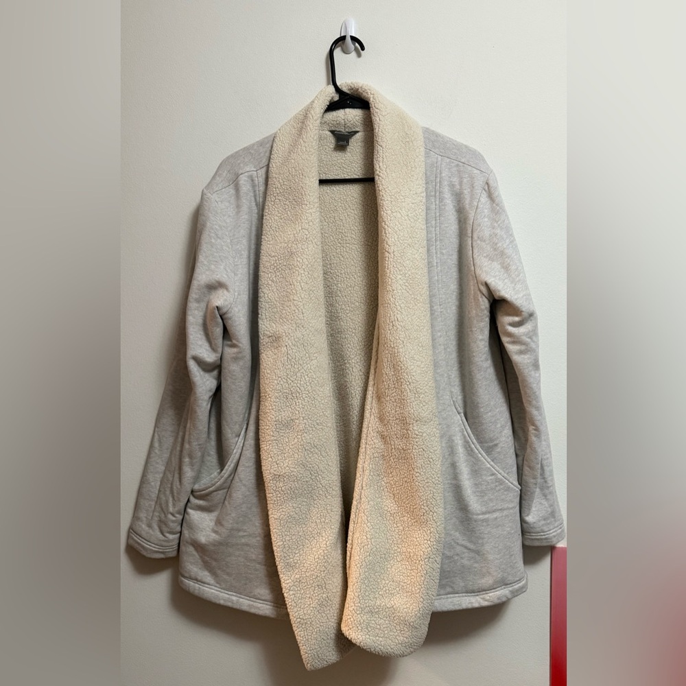 Eddie Bauer - Cream Sherpa Lined Jacket‎ - Size Large
